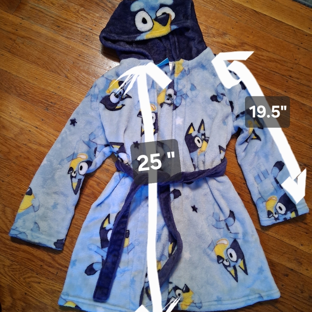 Bluey Pajama Robe -kids Blue and Yellow - Picture 5 of 5